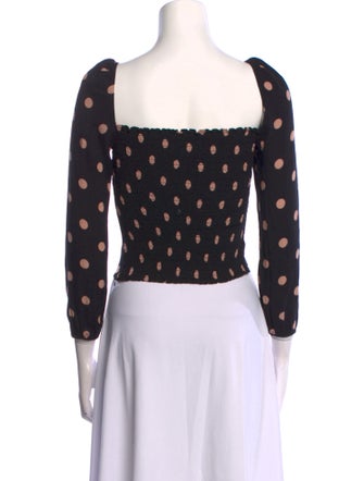 Reformation Polka Dot Print Square Neckline Crop Top
