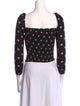 Reformation Polka Dot Print Square Neckline Crop Top
