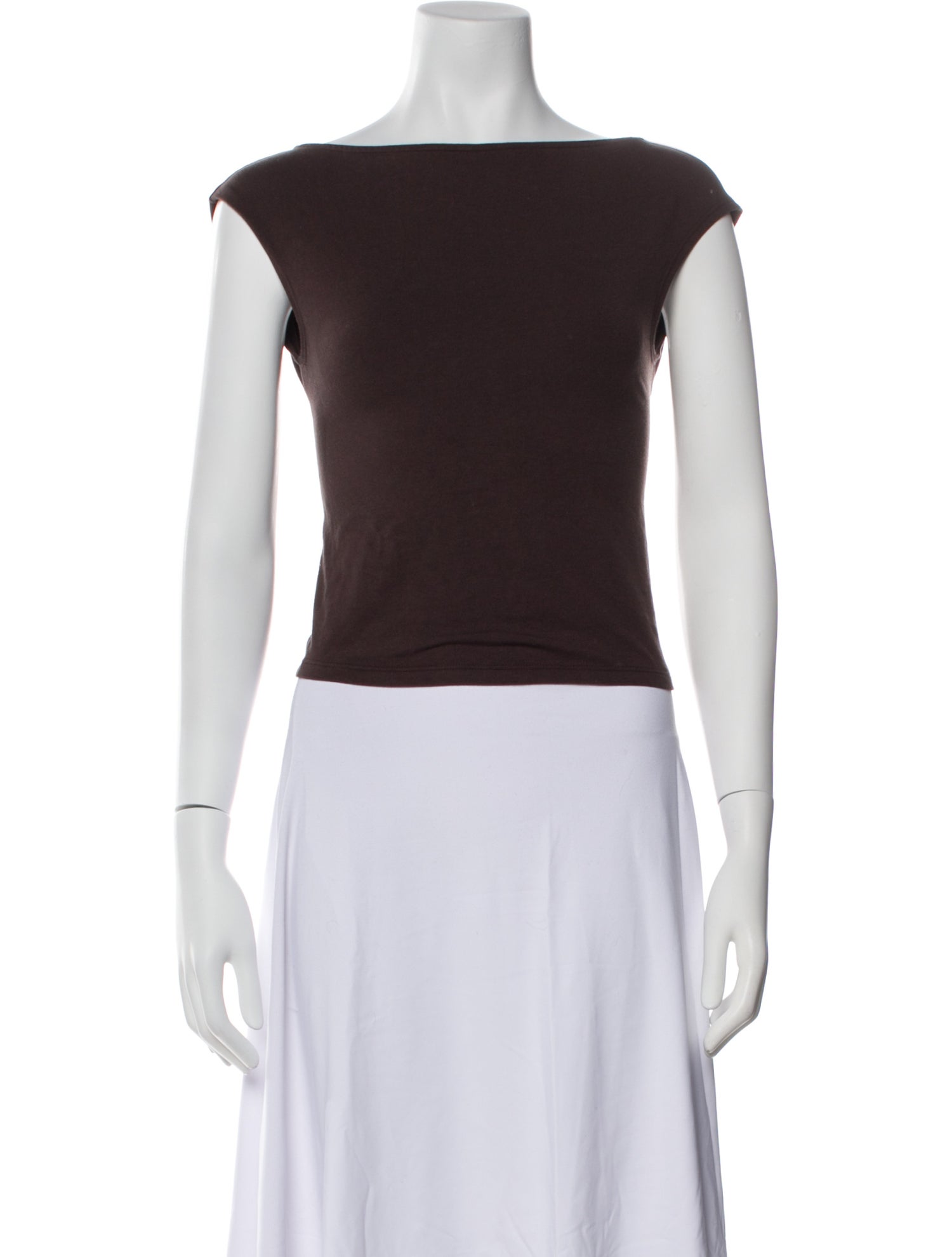 Reformation Bateau Neckline Short Sleeve Crop Top