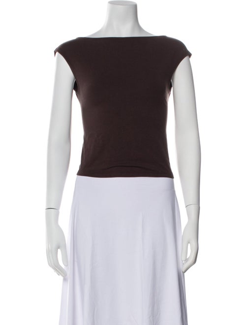 Reformation Bateau Neckline Short Sleeve Crop Top