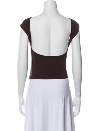 Reformation Bateau Neckline Short Sleeve Crop Top