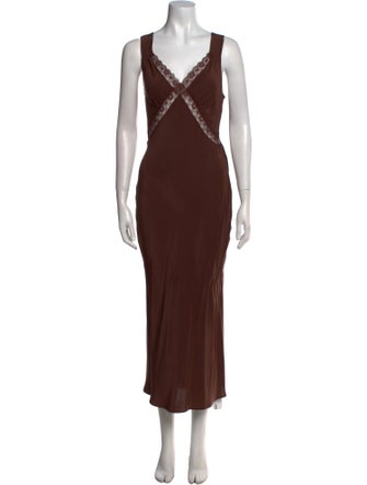 Reformation Silk Cutout Accent Nightgown