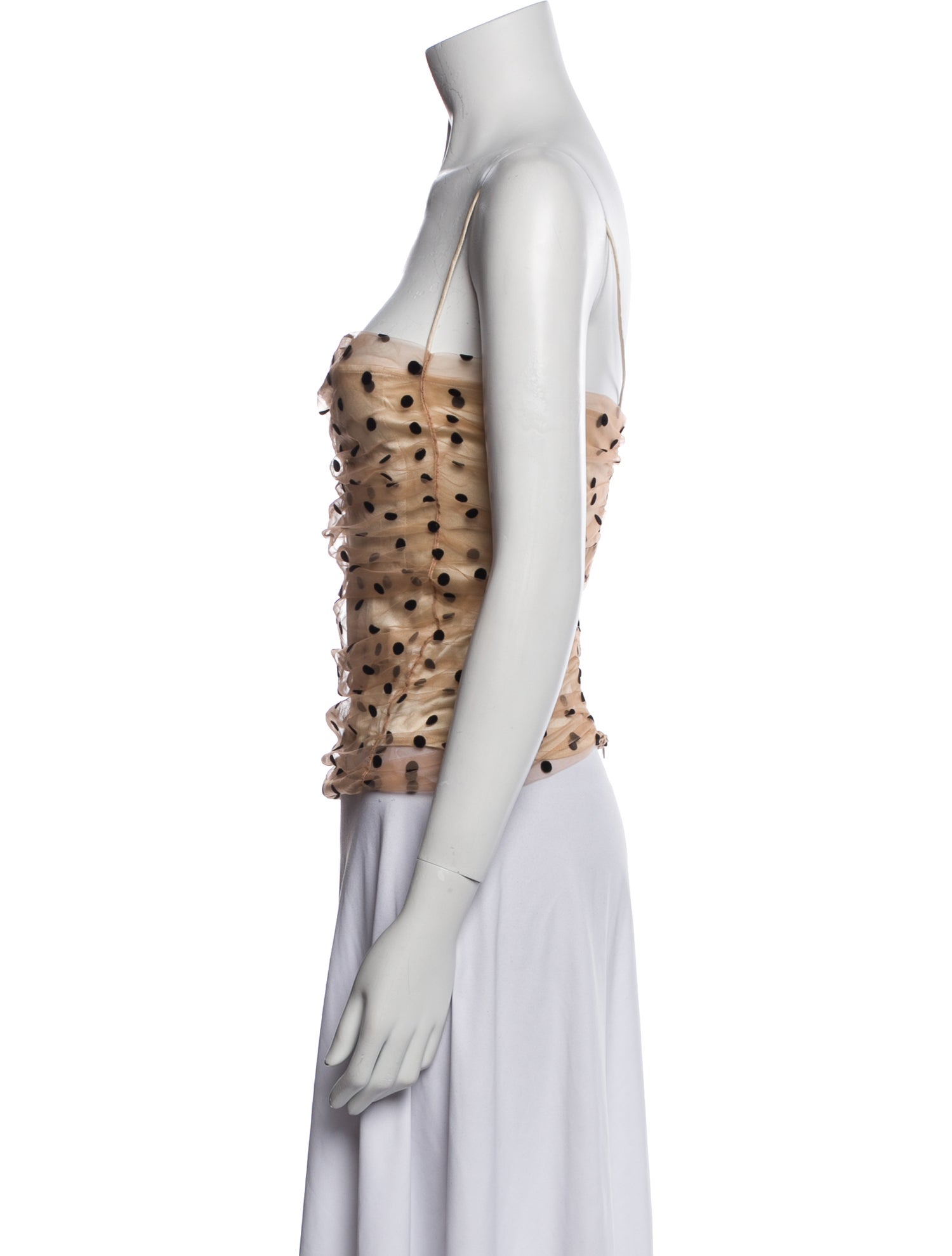 Reformation Polka Dot Print Square Neckline Crop Top