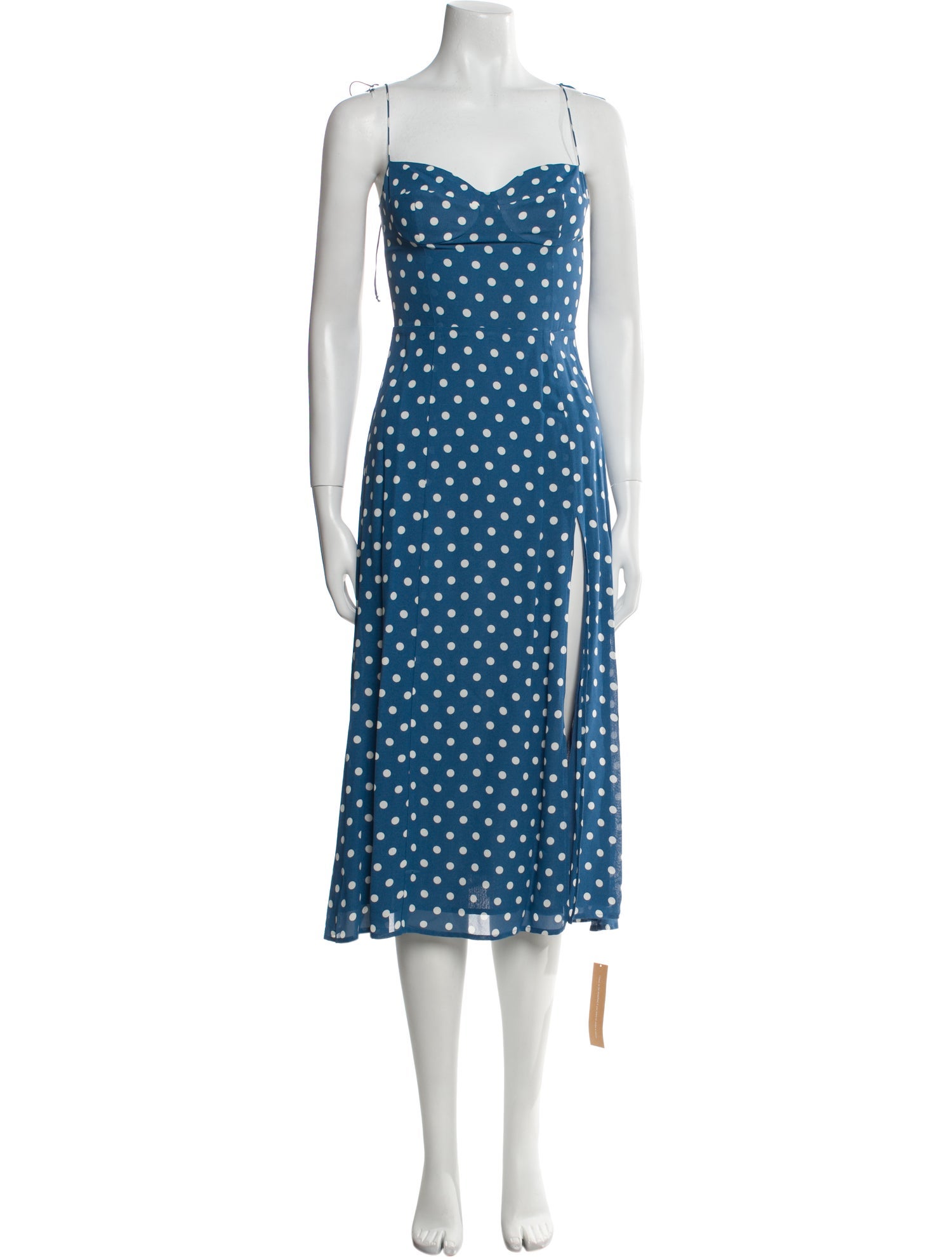 Reformation Polka Dot Print Midi Length Dress