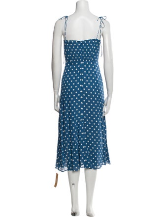 Reformation Polka Dot Print Midi Length Dress