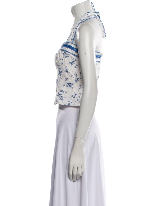 Reformation Linen Floral Print Crop Top