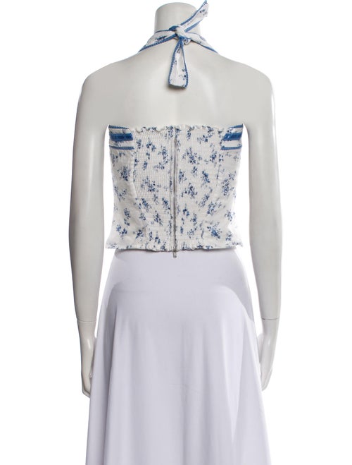 Reformation Linen Floral Print Crop Top