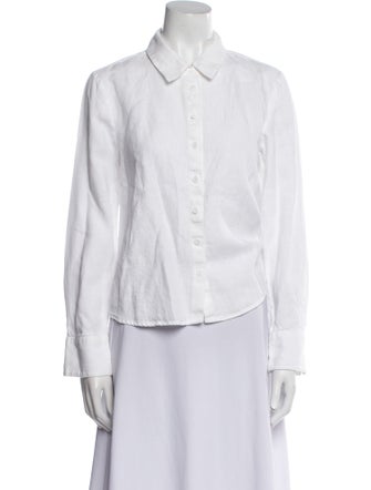 Reformation Linen Long Sleeve Button-Up Top