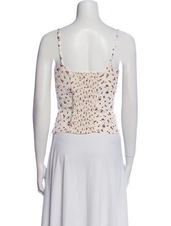 Reformation Floral Print Square Neckline Crop Top