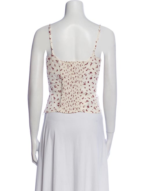 Reformation Floral Print Square Neckline Crop Top