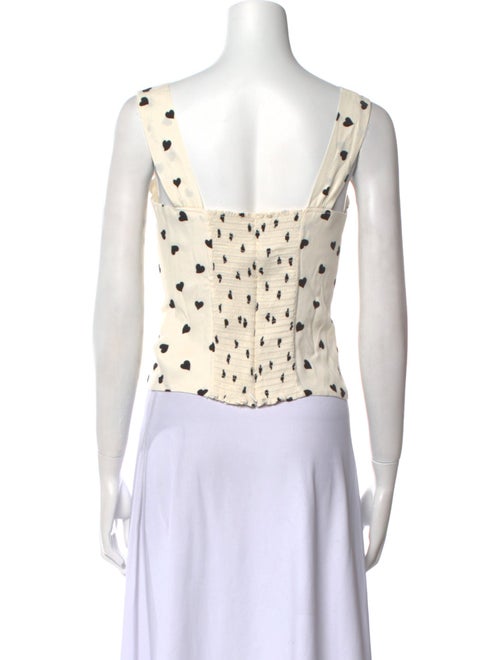 Reformation Linen Polka Dot Print Crop Top