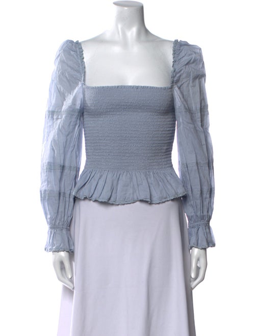 Reformation Square Neckline Long Sleeve Crop Top