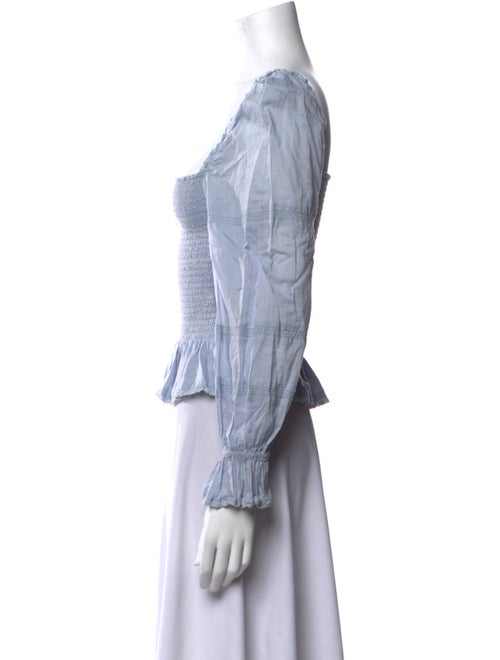 Reformation Square Neckline Long Sleeve Crop Top