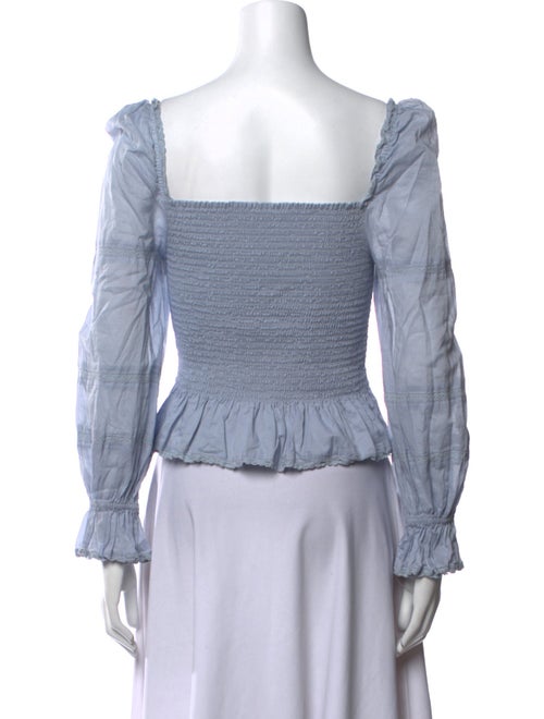 Reformation Square Neckline Long Sleeve Crop Top