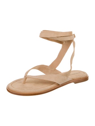Reformation Suede T-Strap Sandals