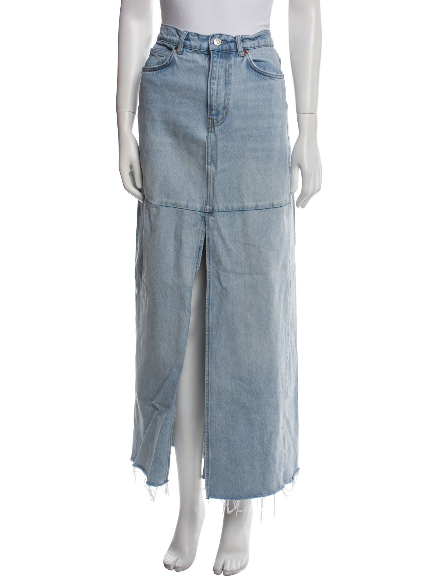 Reformation Distressed Accents Long Skirt