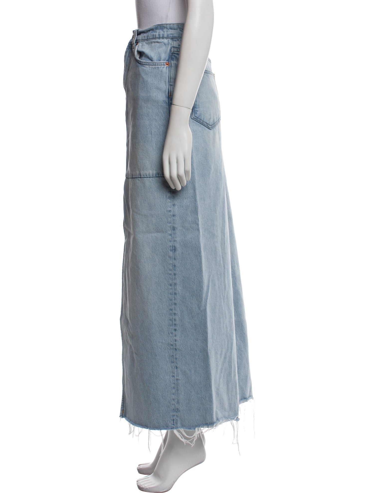 Reformation Distressed Accents Long Skirt