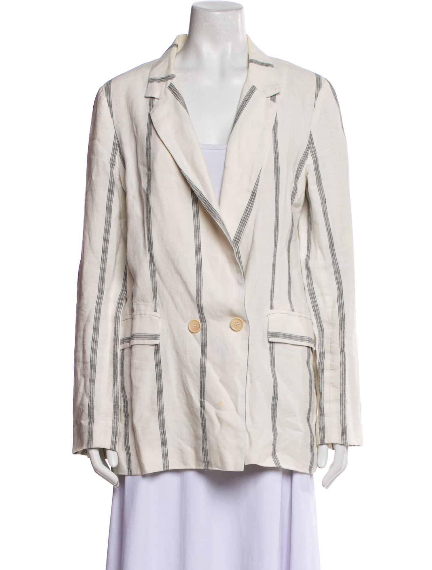Reformation Linen Striped Blazer