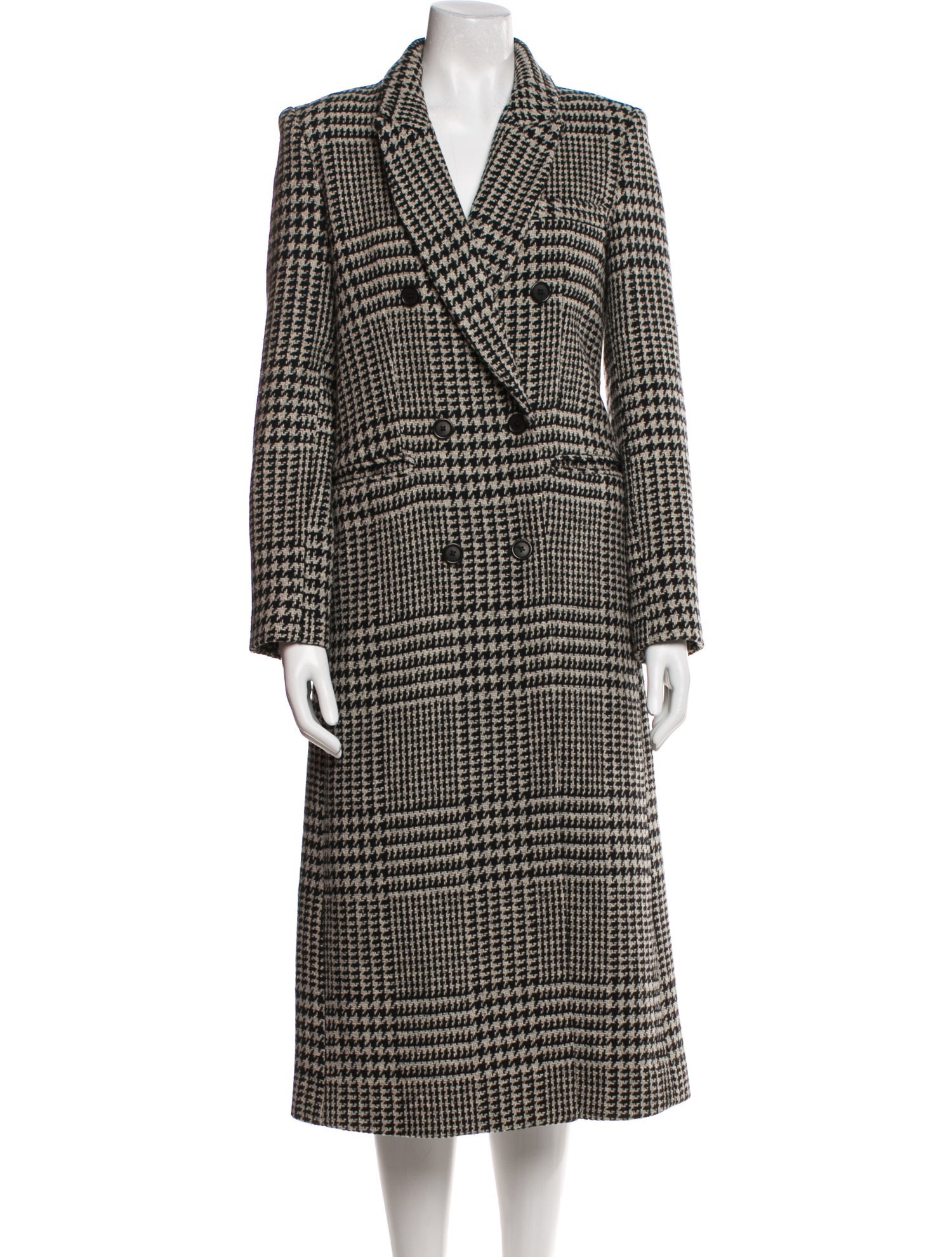 Reformation Linen Houndstooth Print Peacoat