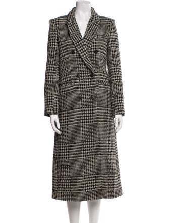 Reformation Linen Houndstooth Print Peacoat