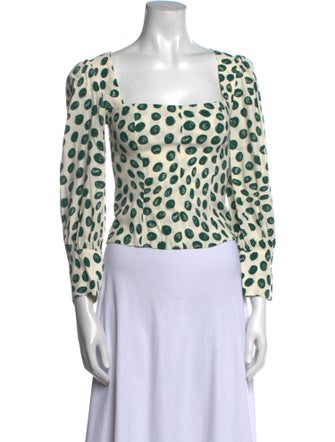 Reformation Printed Square Neckline Crop Top