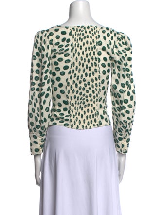 Reformation Printed Square Neckline Crop Top