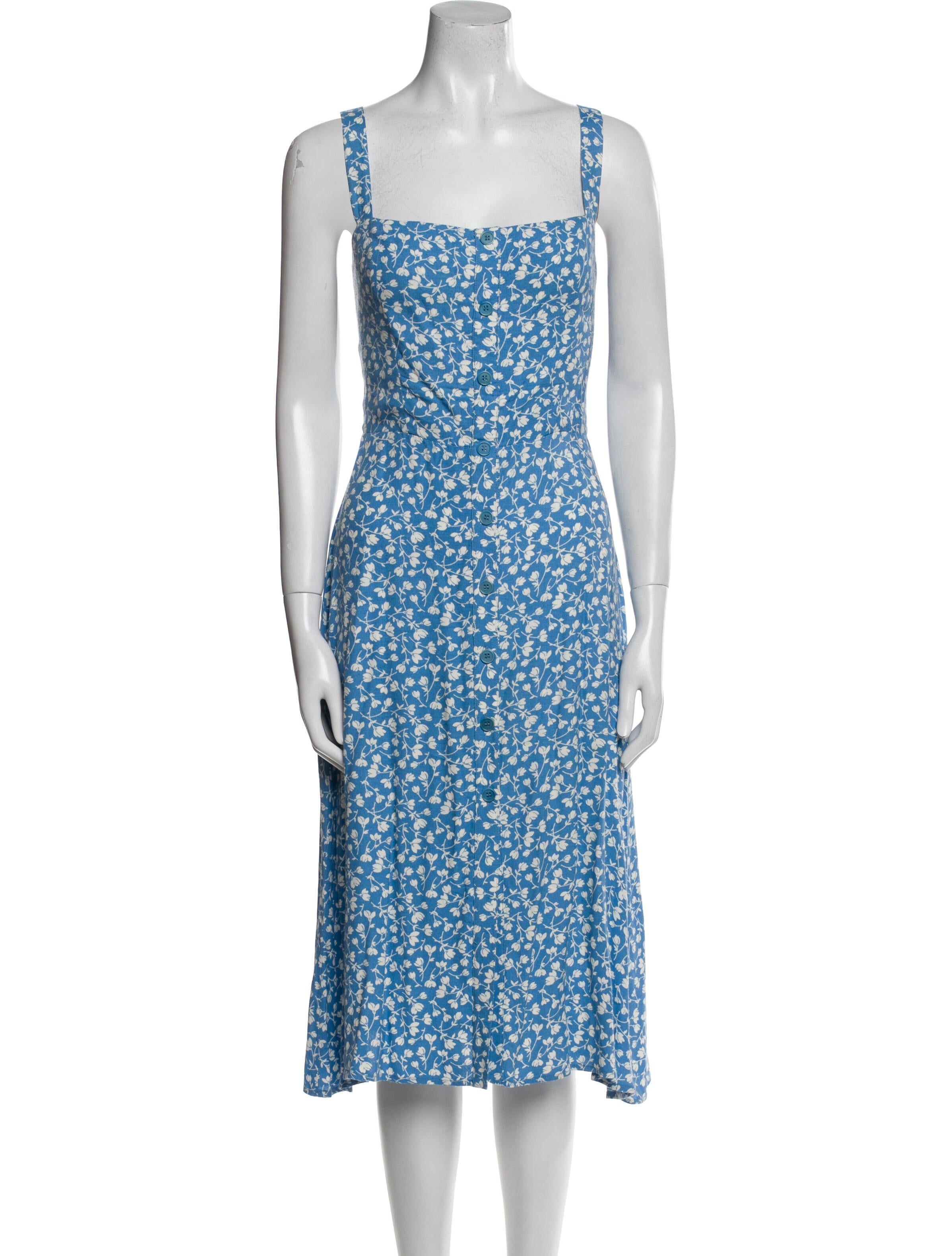 Reformation Floral Print Midi Length Dress