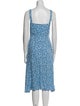 Reformation Floral Print Midi Length Dress