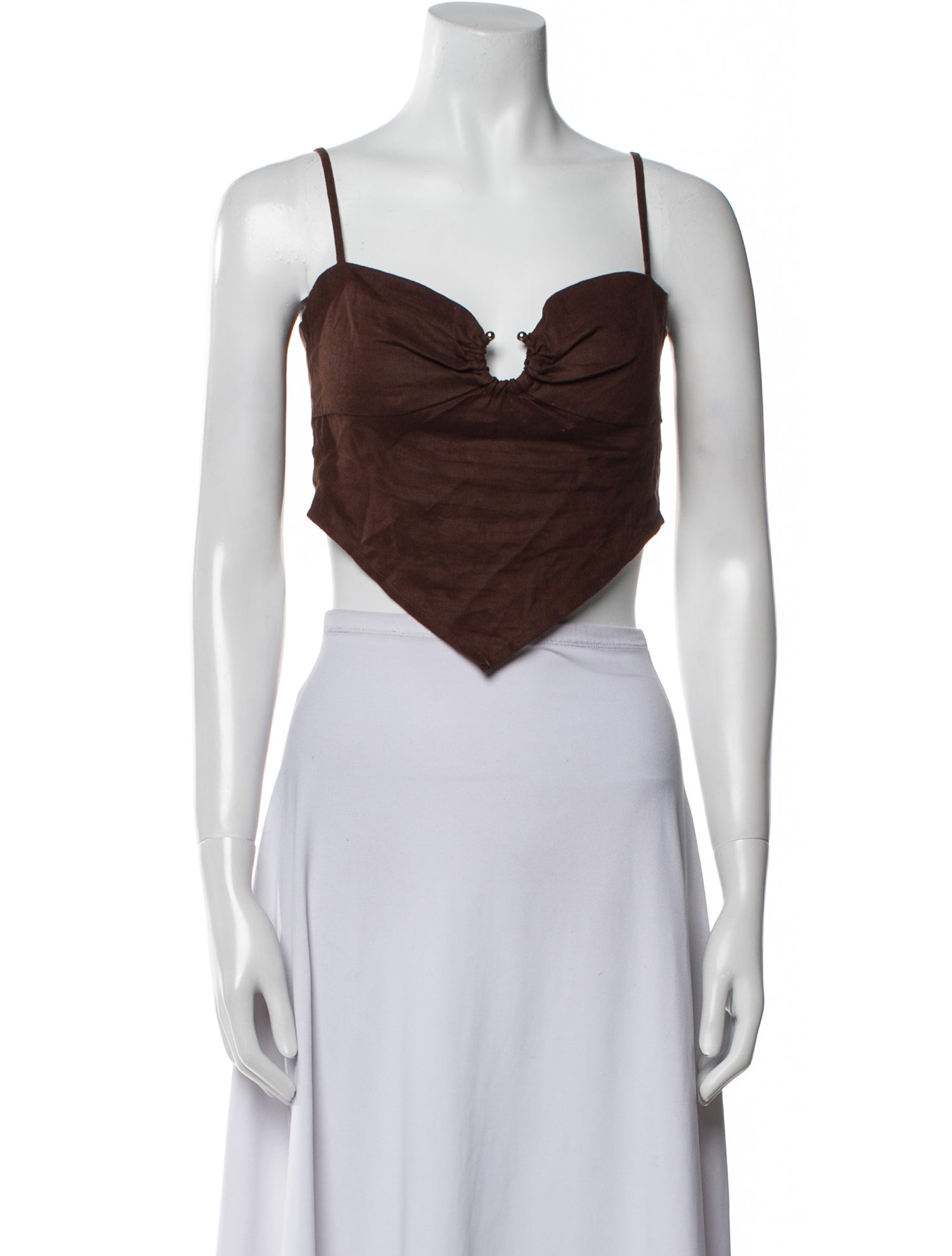 Reformation Linen Square Neckline Crop Top