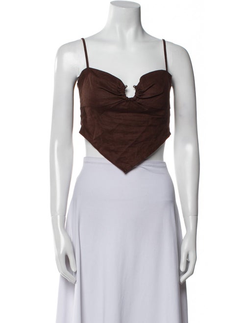 Reformation Linen Square Neckline Crop Top