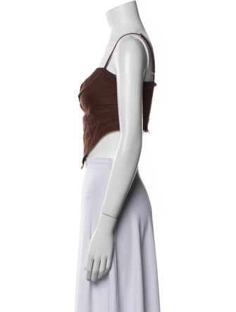 Reformation Linen Square Neckline Crop Top