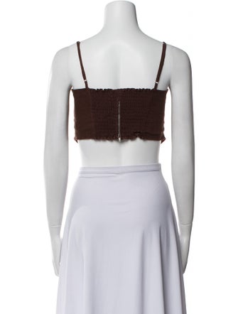 Reformation Linen Square Neckline Crop Top