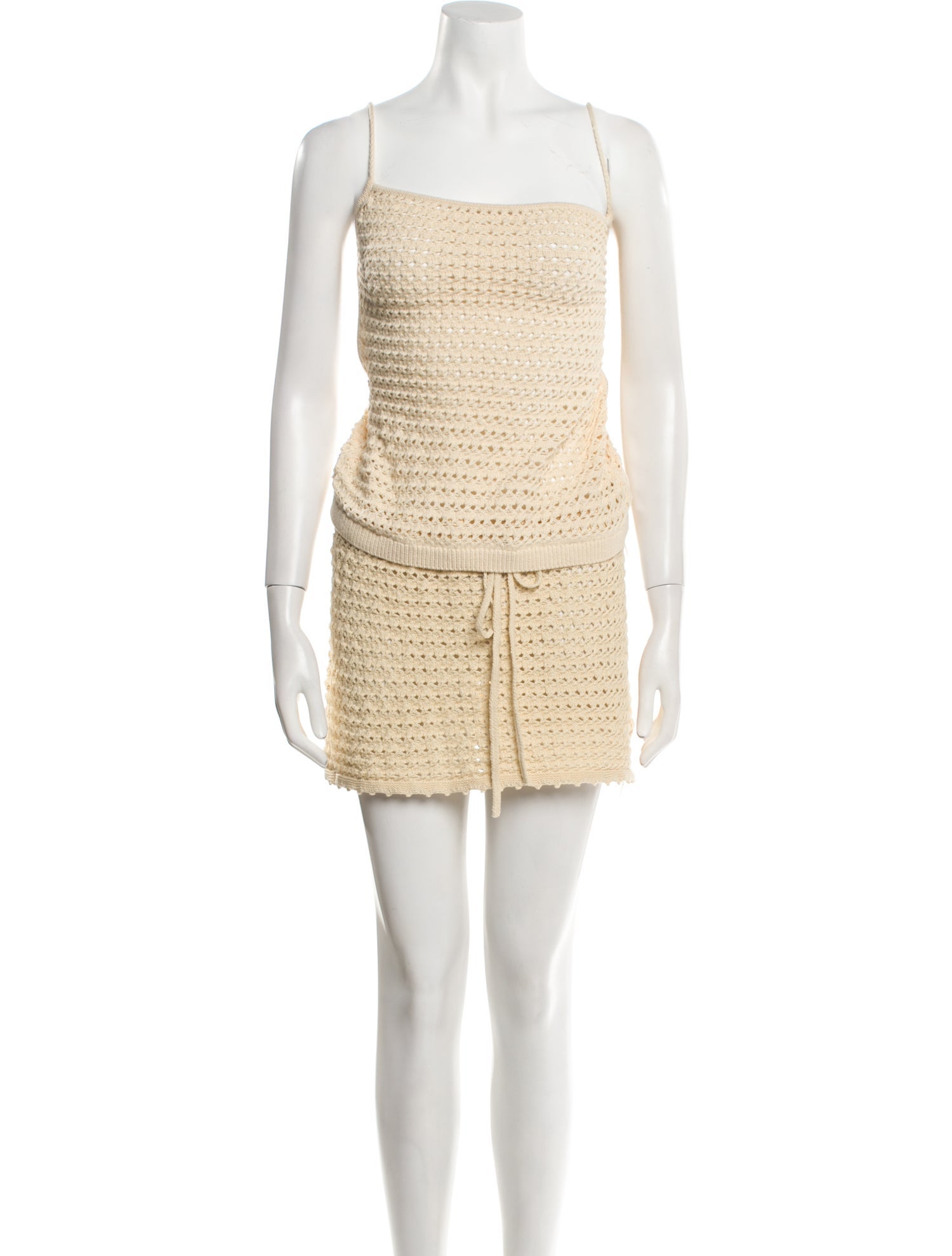 Reformation Lace Pattern Crochet Trim Skirt Set