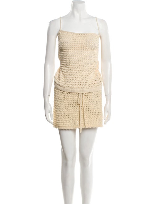 Reformation Lace Pattern Crochet Trim Skirt Set