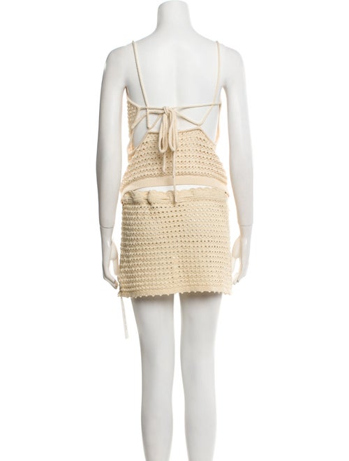 Reformation Lace Pattern Crochet Trim Skirt Set