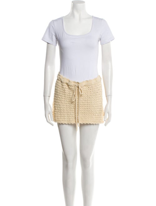 Reformation Lace Pattern Crochet Trim Skirt Set