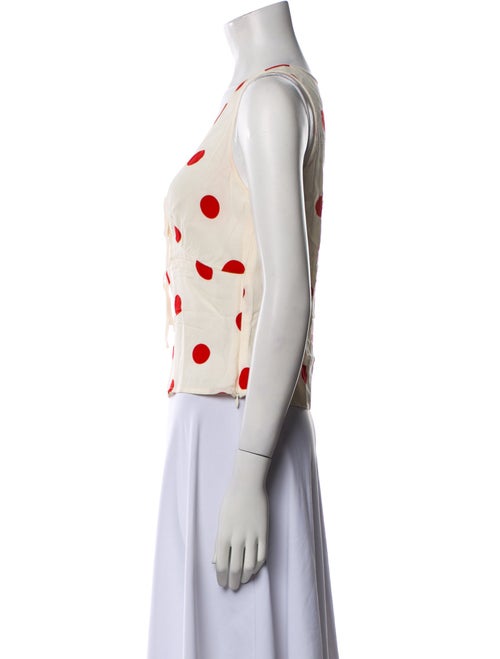 Reformation Polka Dot Print V-Neck Crop Top