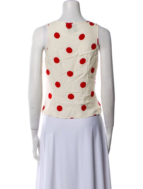 Reformation Polka Dot Print V-Neck Crop Top