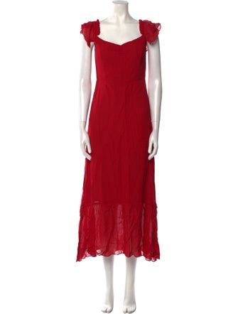 Reformation Square Neckline Long Dress