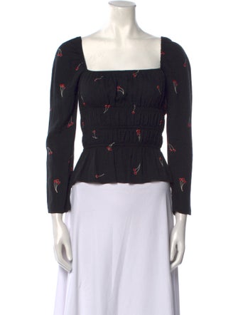 Reformation Printed Square Neckline Crop Top