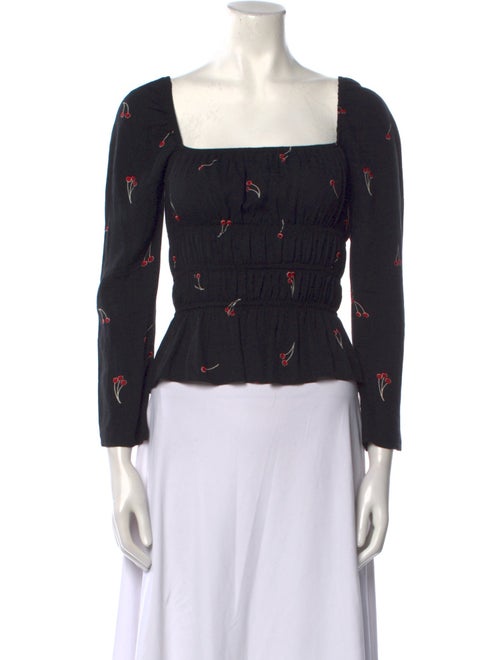 Reformation Printed Square Neckline Crop Top