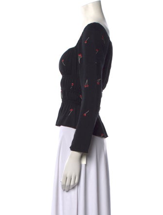 Reformation Printed Square Neckline Crop Top