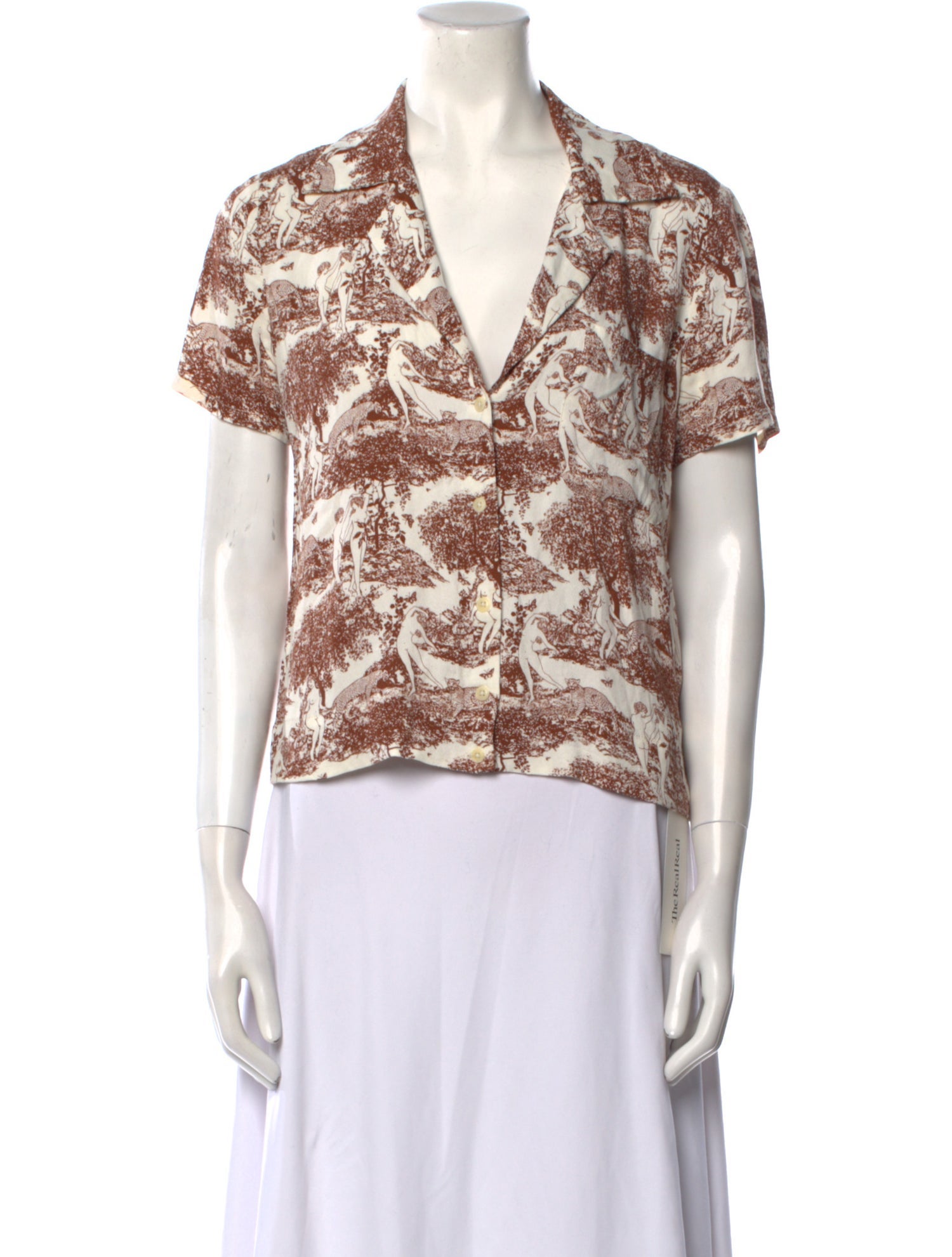 Reformation Printed Short Sleeve Top