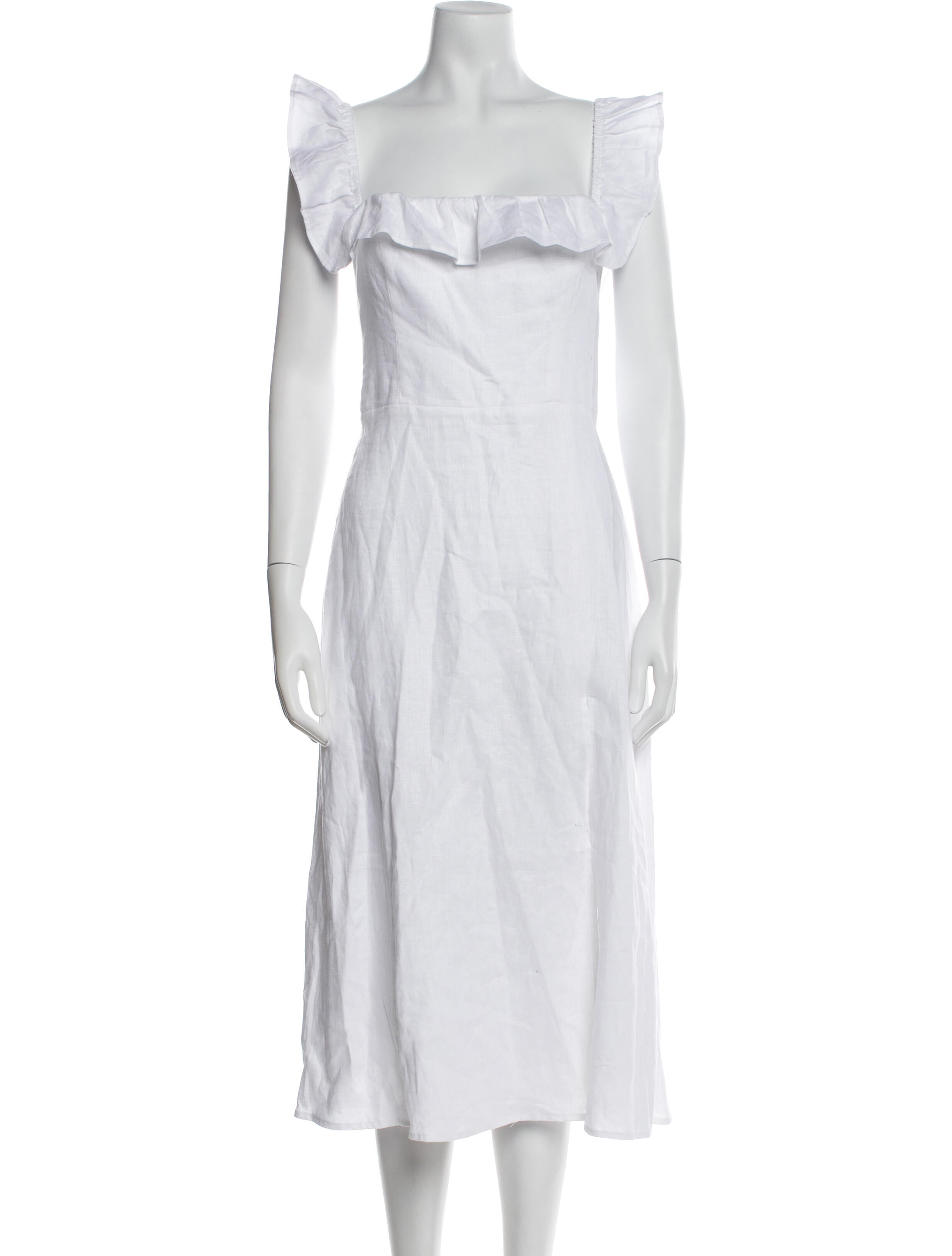 Reformation Square Neckline Midi Length Dress