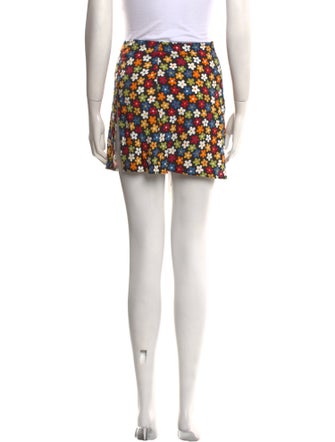 Reformation Floral Print Mini Skirt