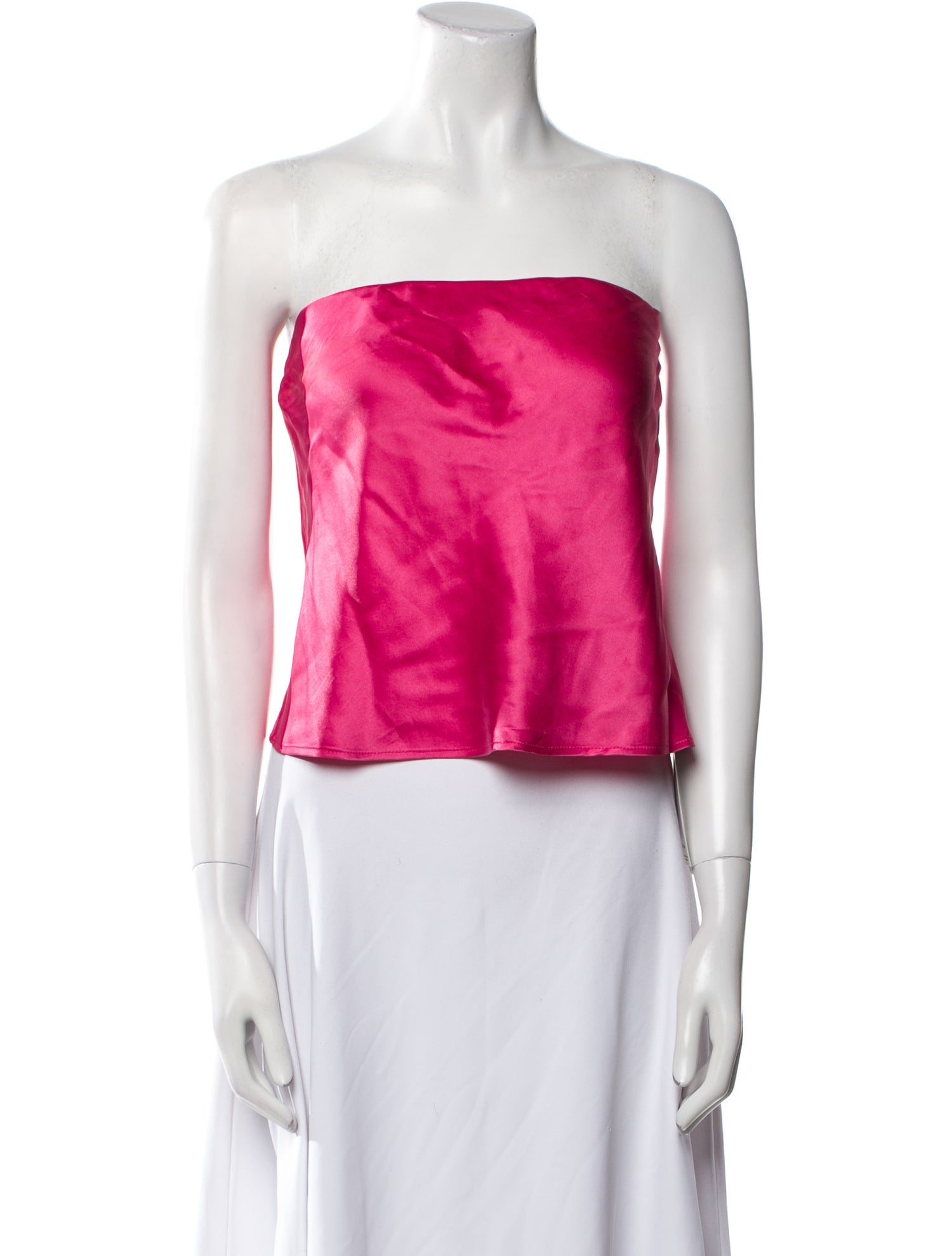Reformation Silk Strapless Crop Top