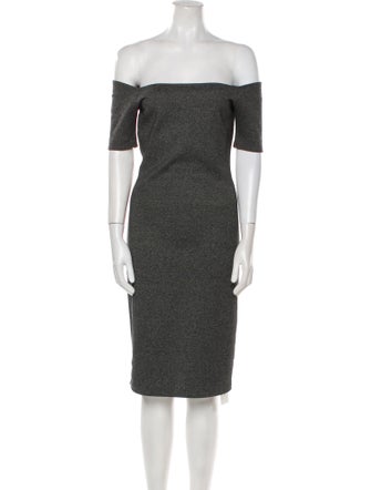 Reformation Off-The-Shoulder Knee-Length Dress