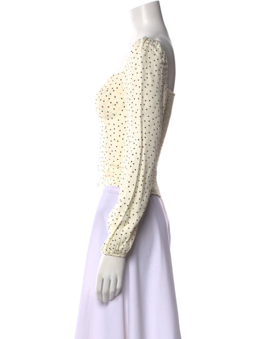 Reformation Polka Dot Print Square Neckline Crop Top