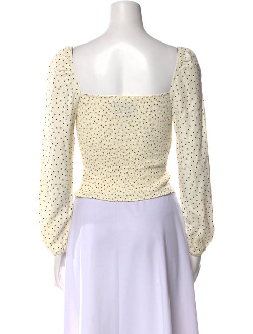 Reformation Polka Dot Print Square Neckline Crop Top