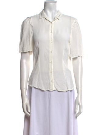 Reformation Short Sleeve Button-Up Top
